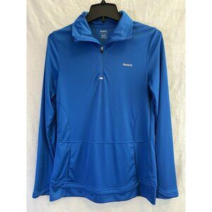 Reebok Women's Large Blue Long Sleeve 1/4 Zip Pullover Running Shirt